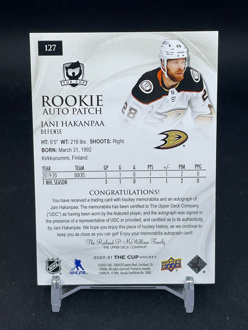 2020 UPPER DECK THE CUP - ROOKIE AUTO PATCH - J. HAKANPAA - #127 - #'D/24 - RELIC - AUTOGRAPH - RC