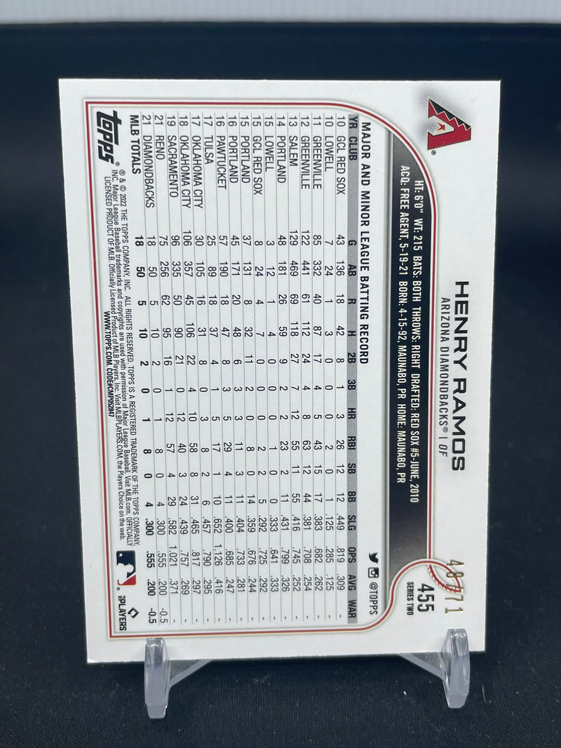 2022 TOPPS SERIES TWO - BLACK - H. RAMOS - #455 - #'D/71 - RC