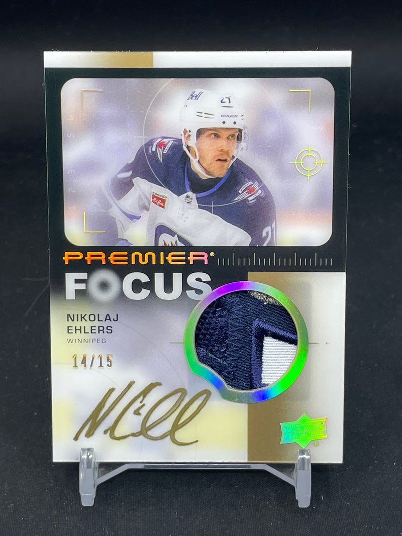 2023 UPPER DECK PREMIER - PREMIER FOCUS - N. EHLERS - #PFP-NE - #'D/15 - RELIC - AUTOGRAPH