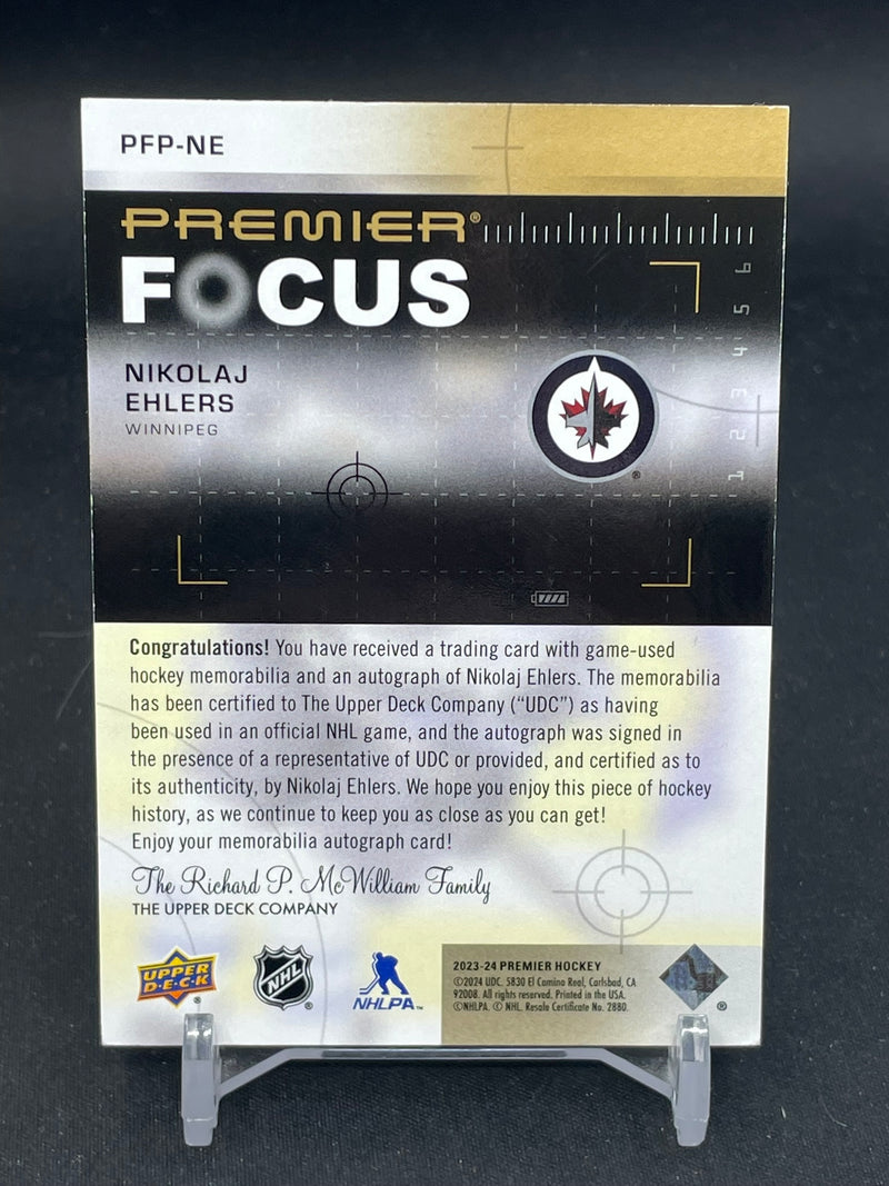 2023 UPPER DECK PREMIER - PREMIER FOCUS - N. EHLERS - #PFP-NE - #'D/15 - RELIC - AUTOGRAPH