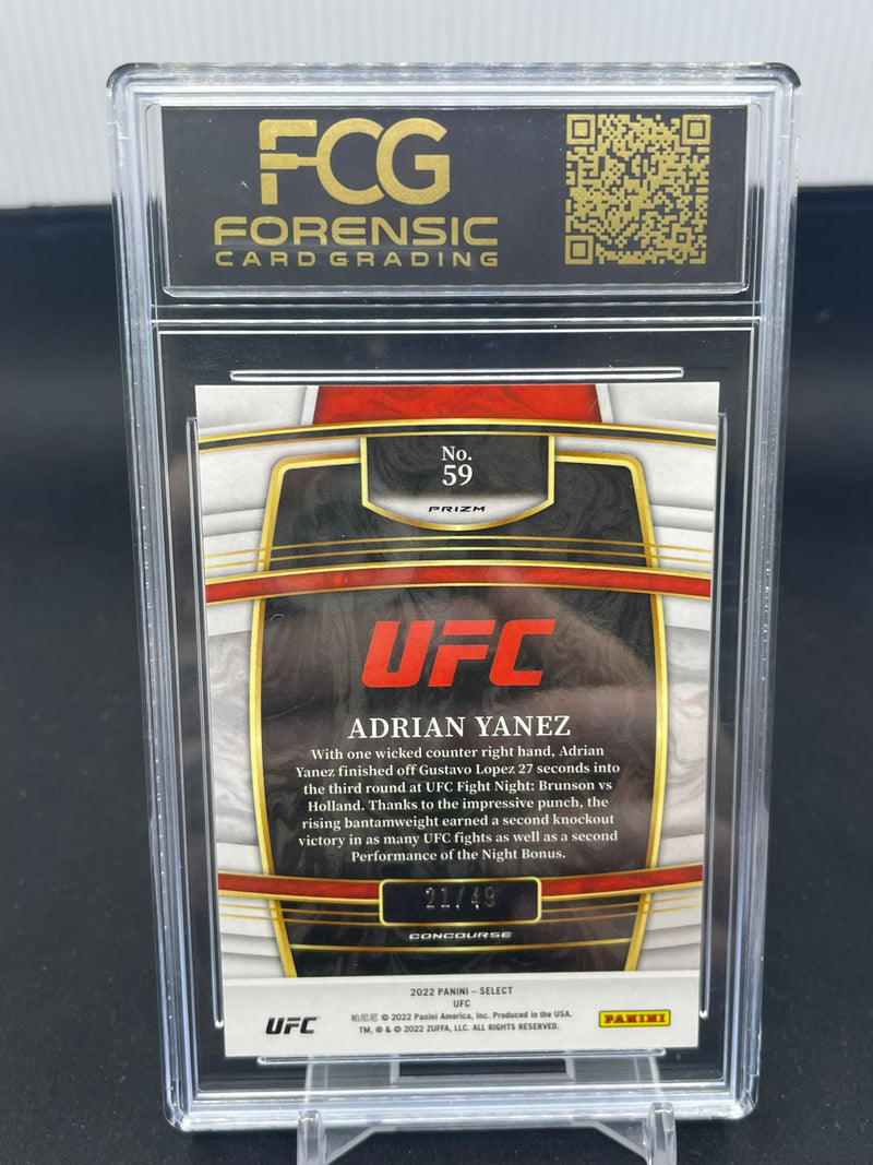 2022 PANINI SELECT - NEON GREEN PRIZM - A. YANEZ - #59 - #'D/49 - FCG 10 - RC