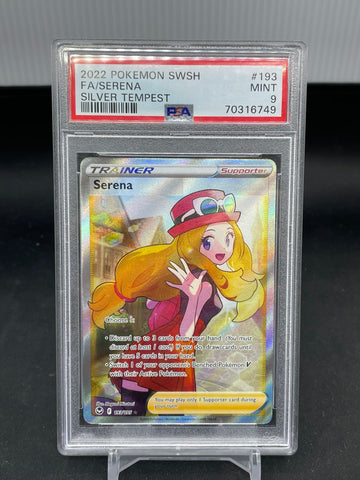 POKEMON - SILVER TEMPEST - SERENA - FULL ART - #193 - PSA 9