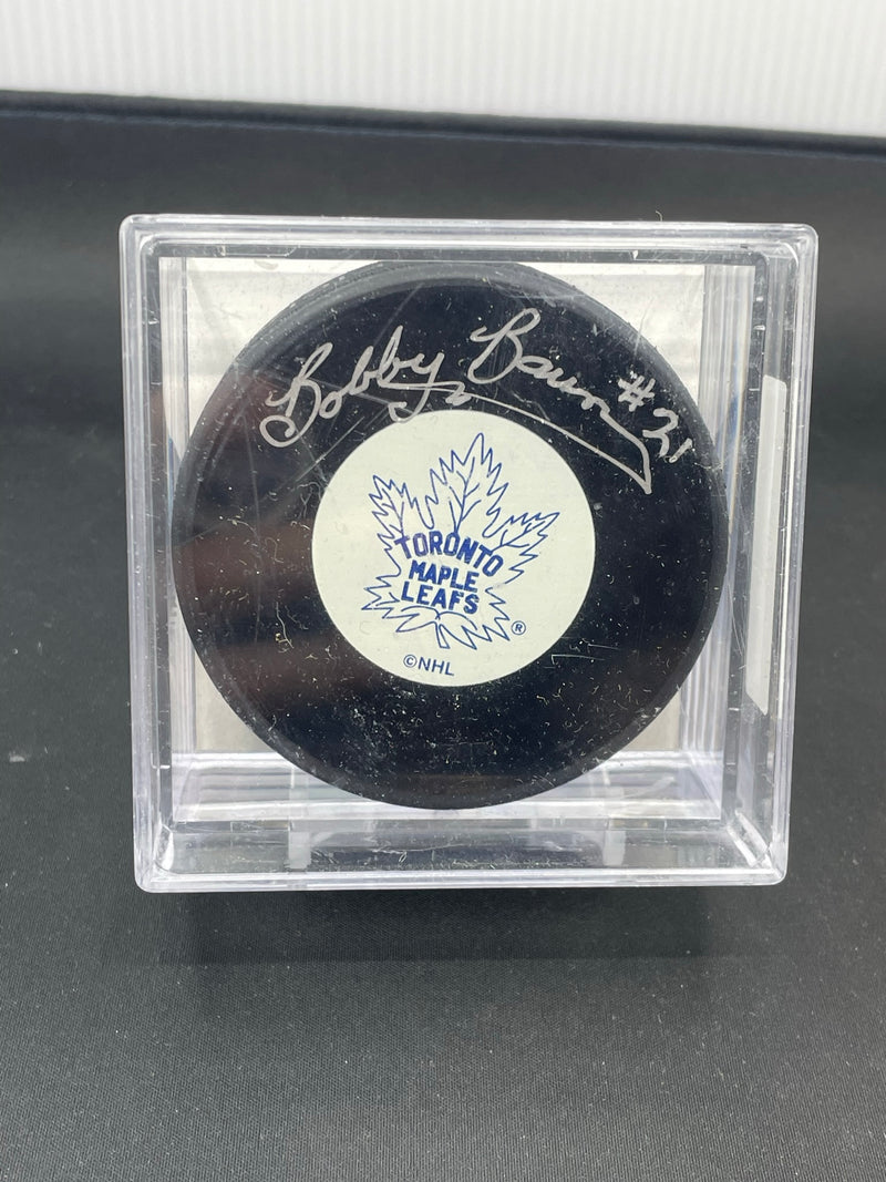 NHL - TORONTO MAPLE LEAFS - BOBBY BAUN - AUTOGRAPHED PUCK W/COA