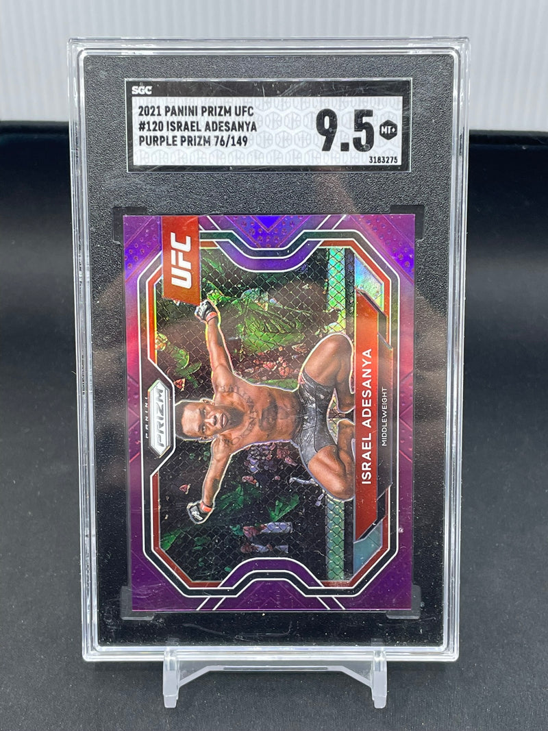 2021 PANINI PRIZM - PURPLE PRIZM - I. ADESANYA - #120 - #'D/149 - SGC 9.5