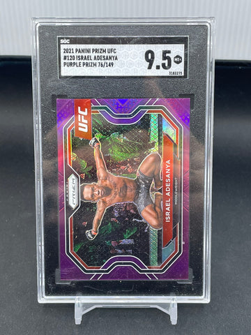 2021 PANINI PRIZM - PURPLE PRIZM - I. ADESANYA - #120 - #'D/149 - SGC 9.5