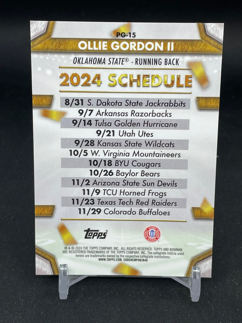 2024 TOPPS CHROME BOWMAN UNIVERSITY - RED - PATH TO GLORY - O. GORDON - #PG-15 - #'D/5