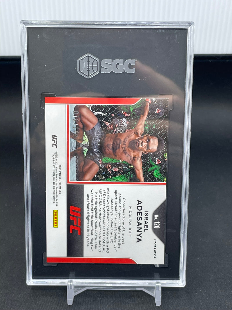 2021 PANINI PRIZM - PURPLE PRIZM - I. ADESANYA - #120 - #'D/149 - SGC 9.5