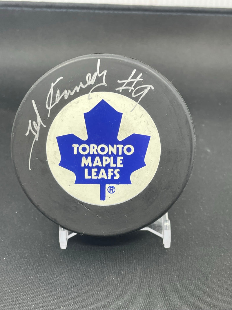 NHL - TORONTO MAPLE LEAFS - TED KENNEDY - AUTOGRAPHED PUCK