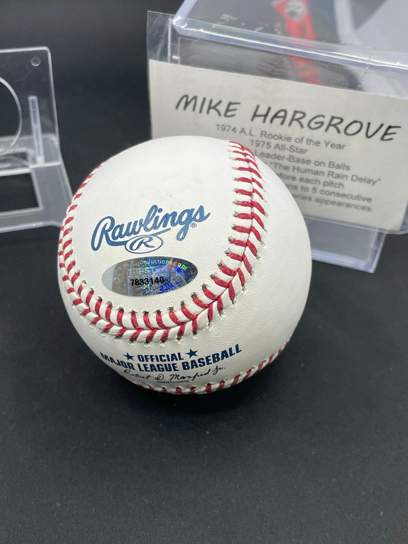 MLB - OFFICIAL BASEBALL - MIKE HARGROVE AUTOGRAPH - TRISTAR AUTHENTICATED