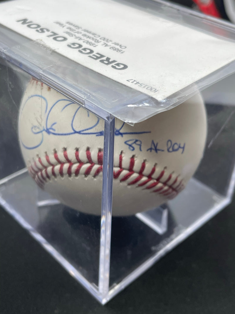 MLB - OFFICIAL BASEBALL - GREGG OLSON AUTOGRAPHED - TRISTAR AUTHENTICATED