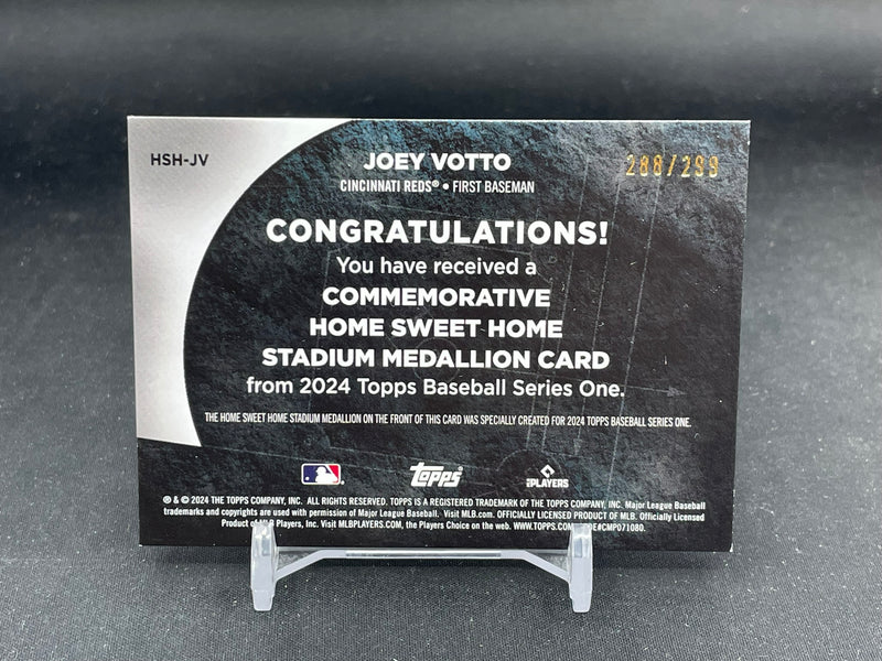 2024 TOPPS SERIES ONE - HOME SWEET HOME - J. VOTTO - #HSH-JV - #'D/299 - COMMEMORATIVE MEDALLION