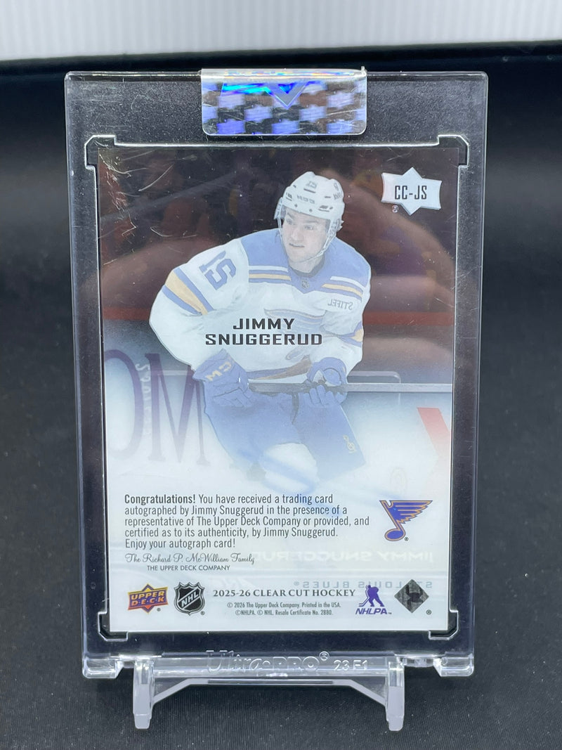 2025 UPPER DECK CLEAR CUT - J. SNUGGERUD - #CC-JS - #'D/299 - AUTOGRAPH - RC