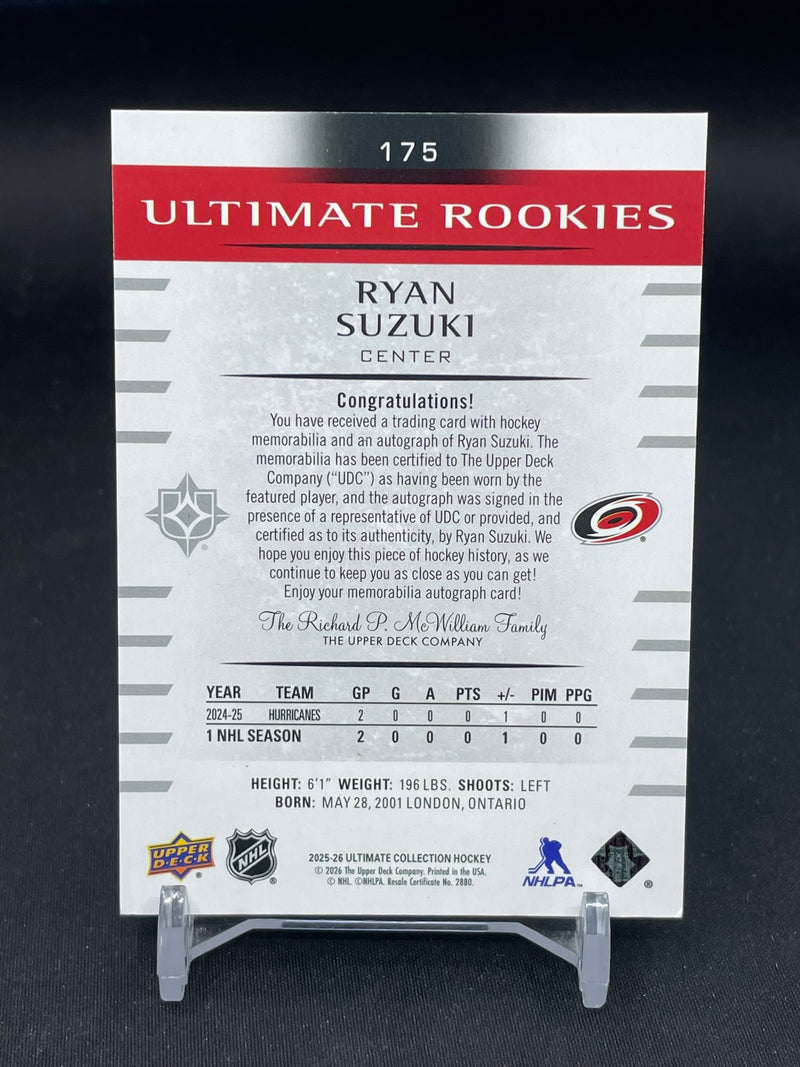 2025 UPPER DECK ULTIMATE - ULTIMATE ROOKIES - R. SUZUKI - #175 - #'D/99 - RELIC - AUTOGRAPH - RC