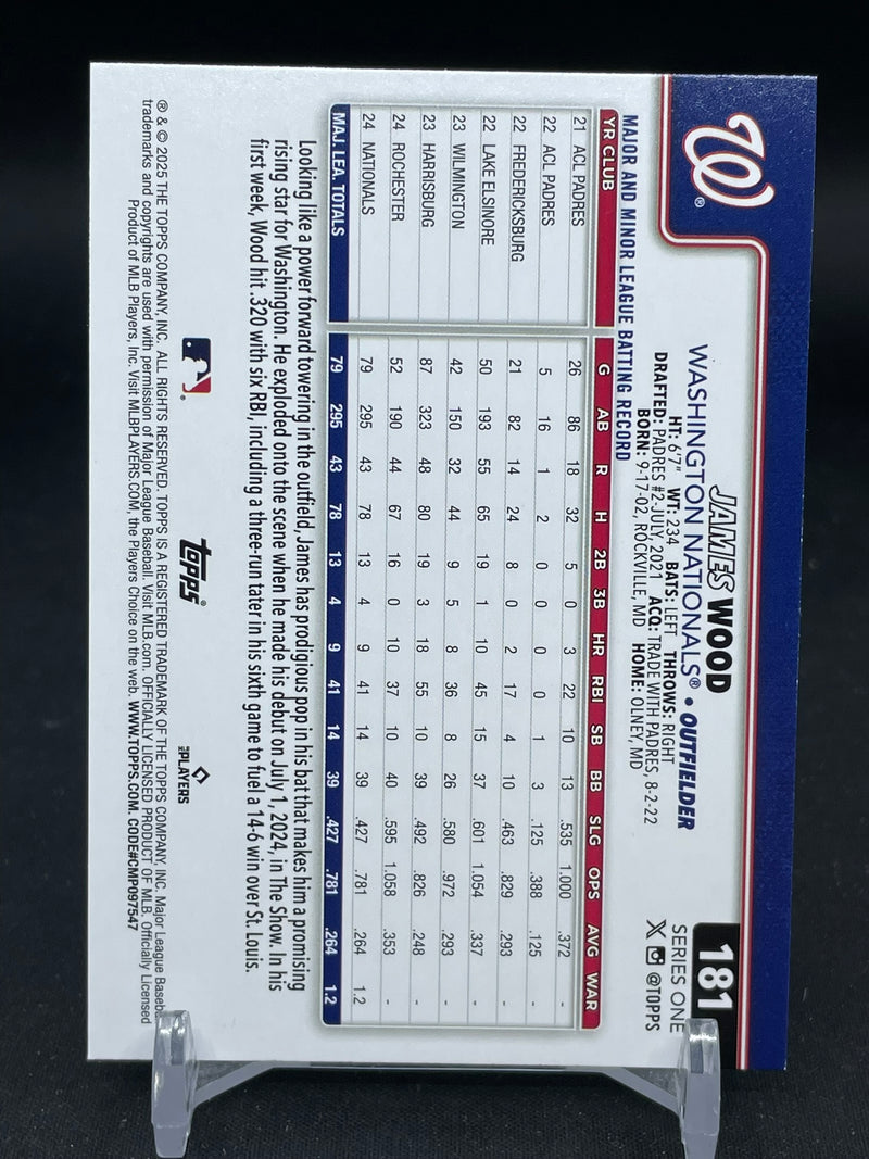 2025 TOPPS SERIES ONE - RAINBOW FOIL - J. WOOD -