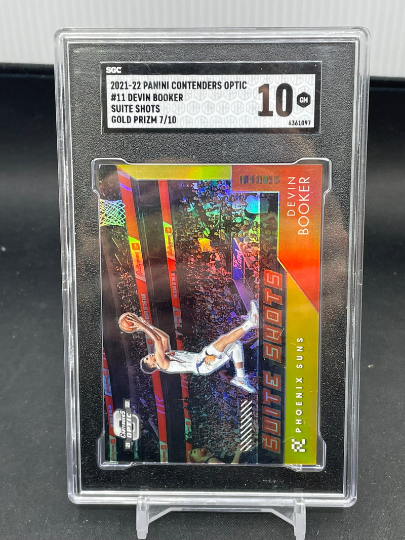 2021 PANINI CONTENDERS OPTIC - GOLD PRIZM - SUITE SHOTS - D. BOOKER - #11 - #'D/10 - SGC 10