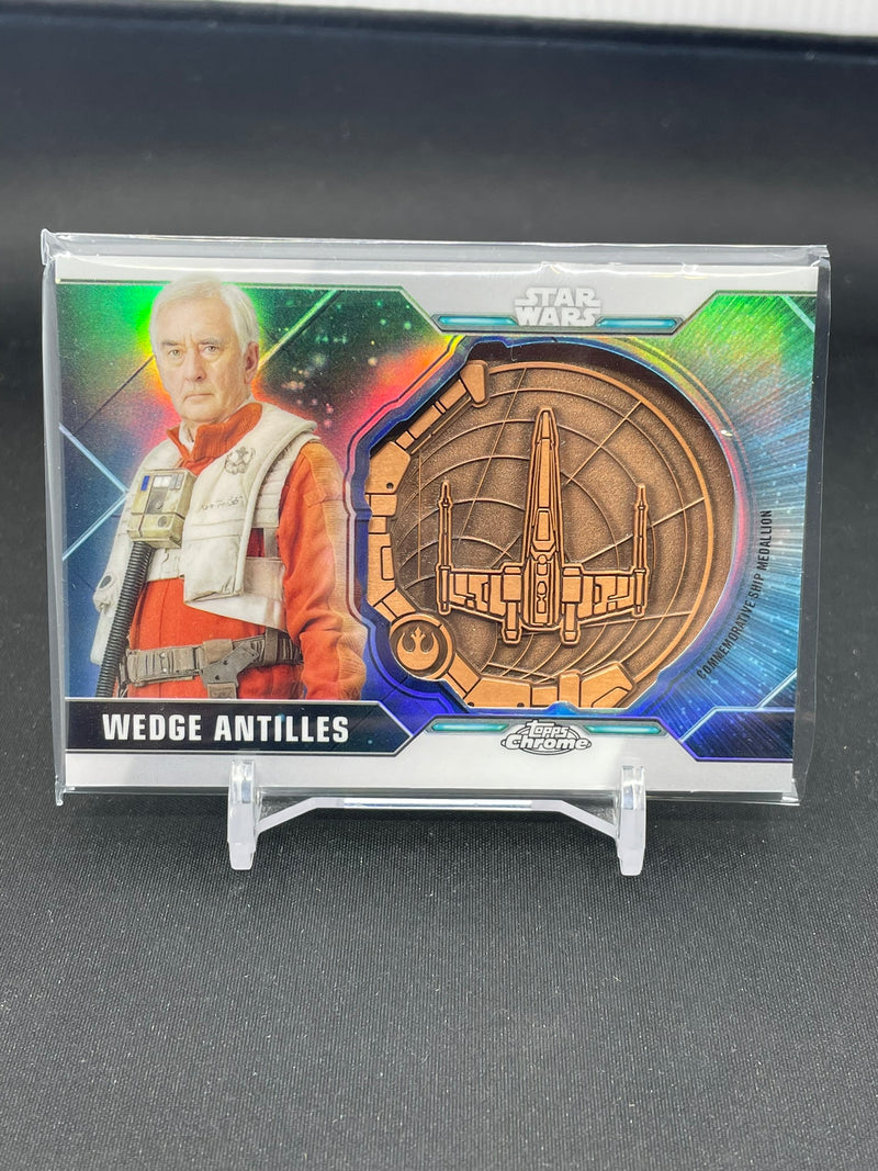 2021 TOPPS CHROME STAR WARS LEGACY - SHIP MEDALLION CARD - WEDGE ANTILLES - #SM-WAX - #'D/99