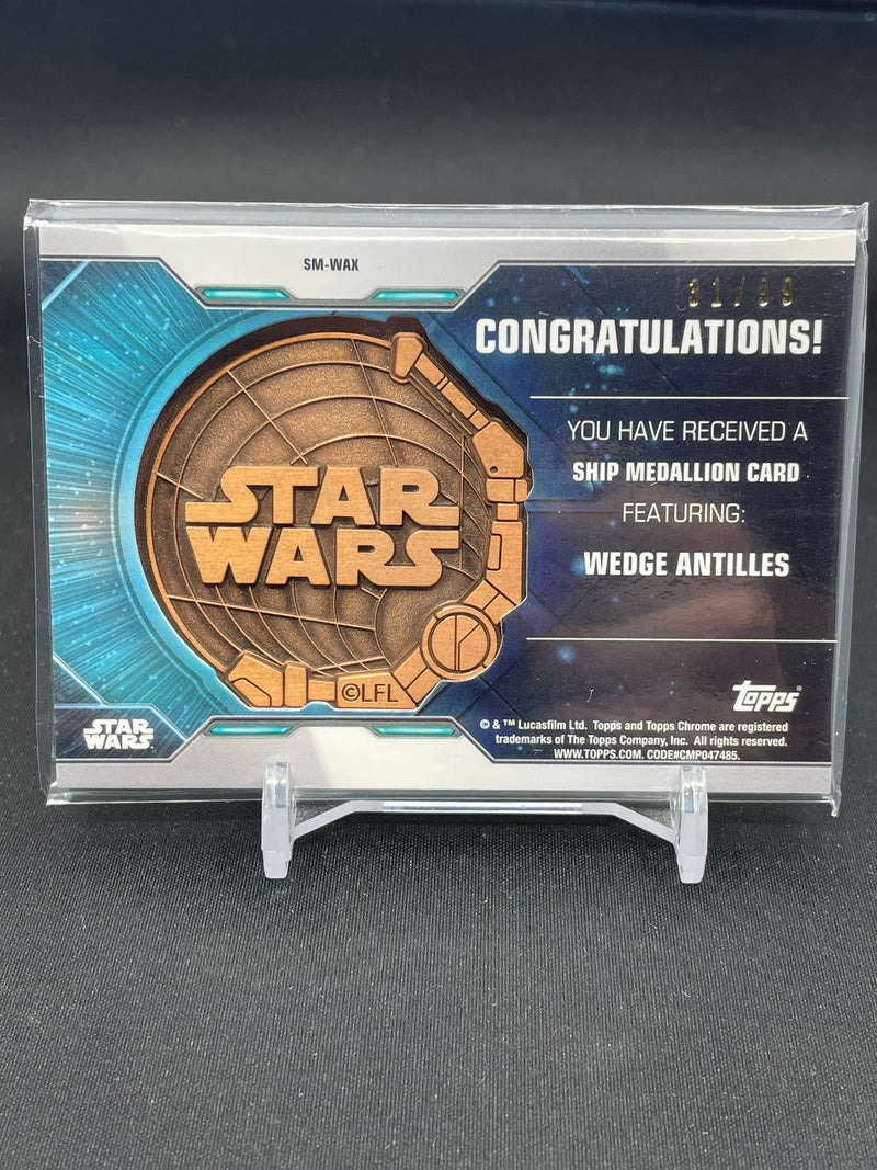 2021 TOPPS CHROME STAR WARS LEGACY - SHIP MEDALLION CARD - WEDGE ANTILLES - #SM-WAX - #'D/99