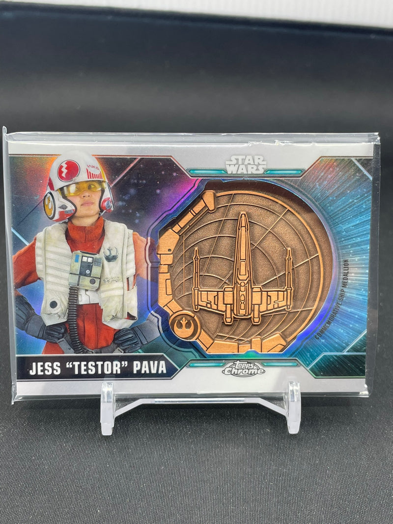 2021 TOPPS CHROME STAR WARS LEGACY - SHIP MEDALLION CARD - JESS TESTOR PAVA - #SM-JPX - #'D/99