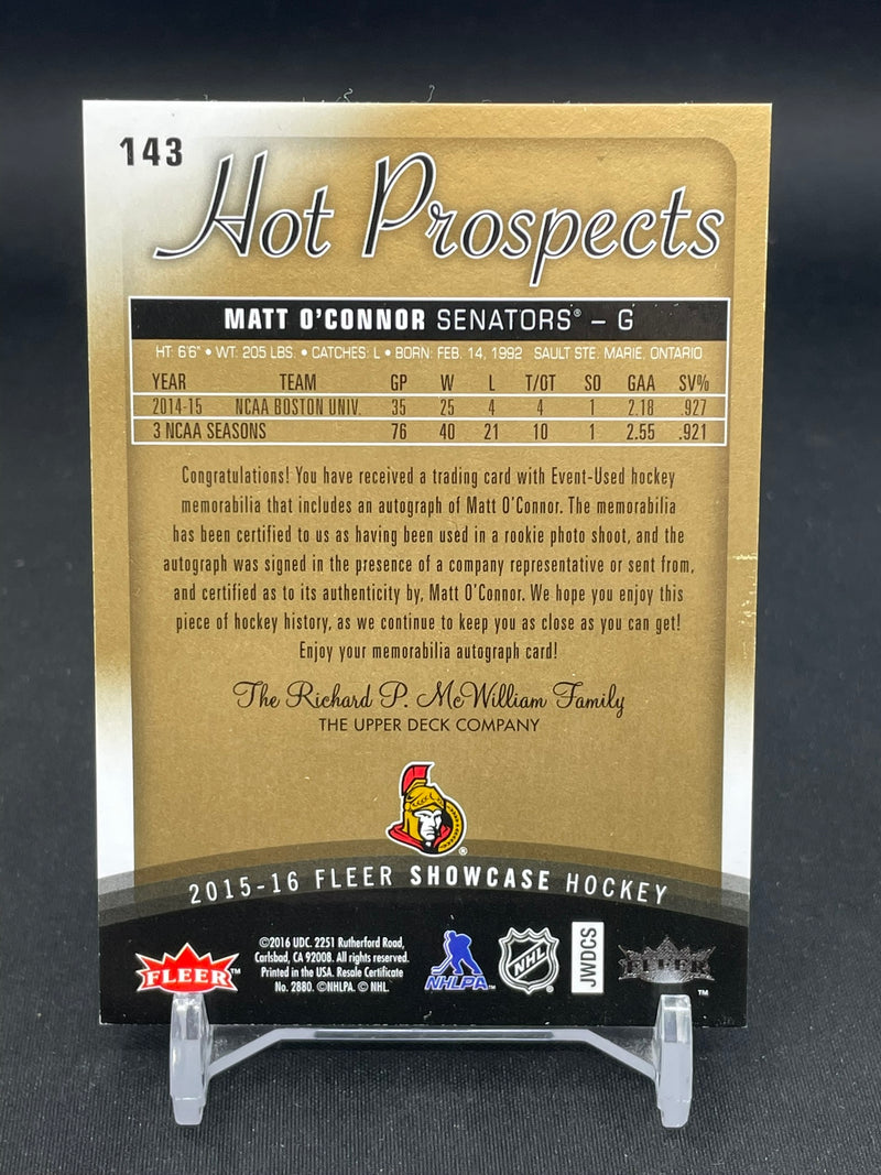 2015 FLEER SHOWCASE - HOT PROSPECTS - M. O'CONNOR - #143 - #'D499 - RELIC - AUTOGRAPH - RC