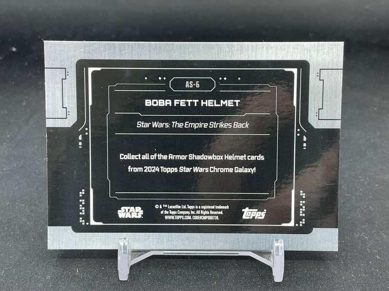 2024 TOPPS STAR WARS CHROME GALAXY - ARMOR SHADOWBOX - BOBA FETT HELMET -