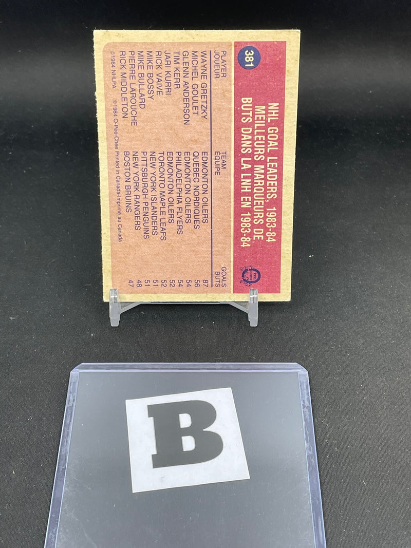 1984 O-PEE-CHEE - GOAL LEADERS - W. GRETZKY -