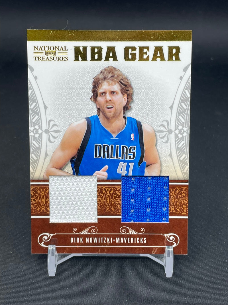 2011 PANINI PLAYOFF NATIONAL TREASURES - NBA GEAR - D. NOWITZKI - #19 - #'D/99 - DUAL RELIC