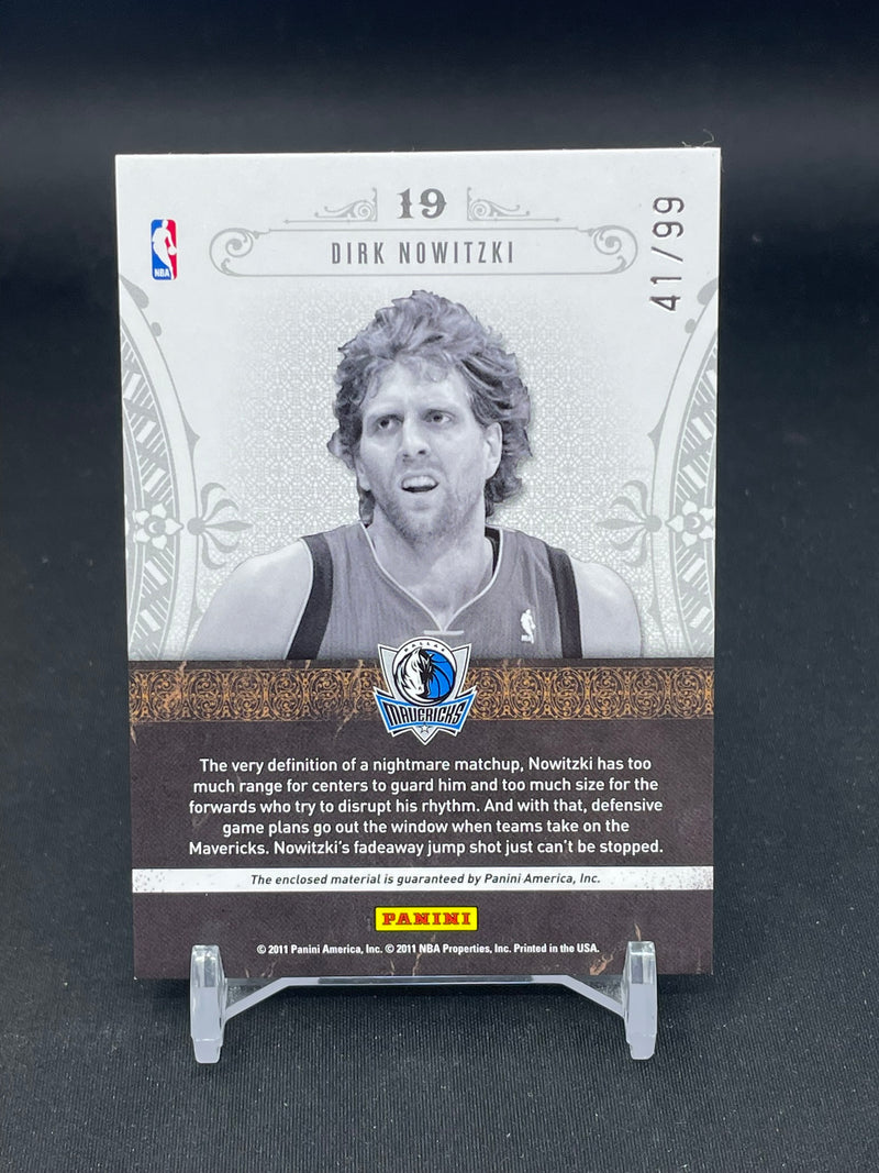 2011 PANINI PLAYOFF NATIONAL TREASURES - NBA GEAR - D. NOWITZKI - #19 - #'D/99 - DUAL RELIC