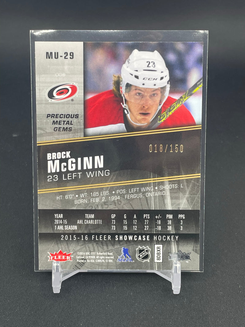 2015 FLEER SHOWCASE - RED PRECIOUS METAL GEMS - B. MCGINN - #MU-29 - #'D/150