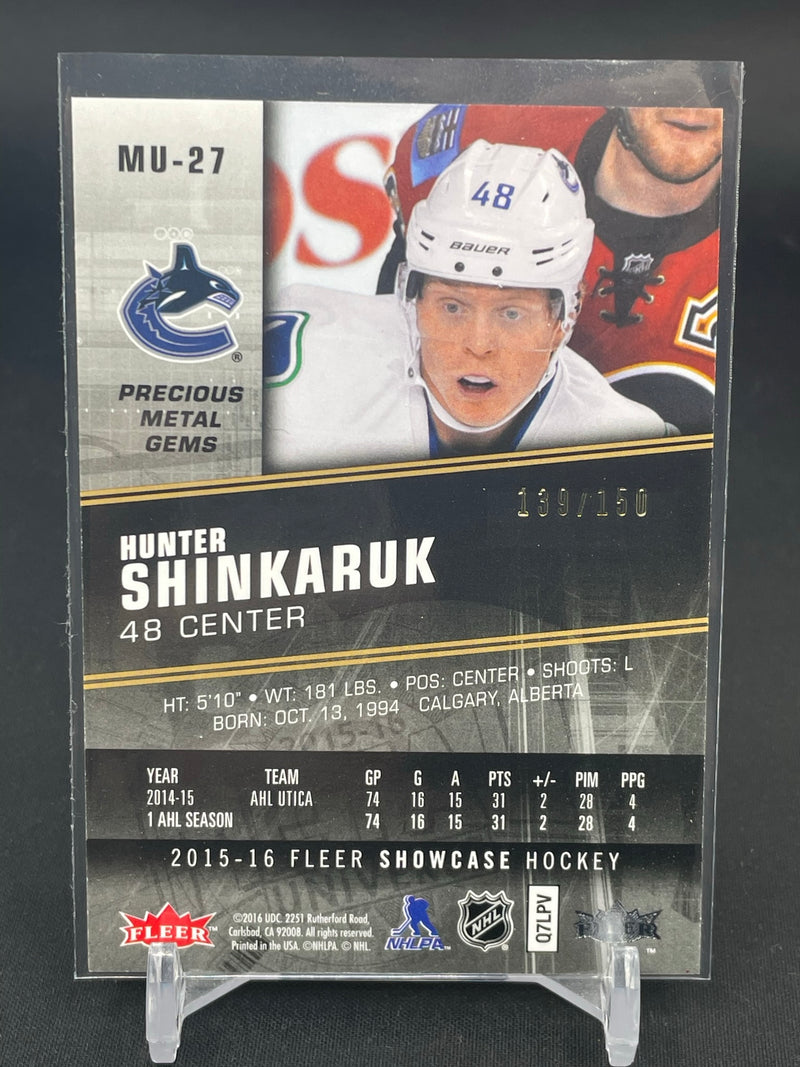 2015 FLEER SHOWCASE - RED PRECIOUS METAL GEMS - H. SHINKARUK - #MU-27 - #'D/150