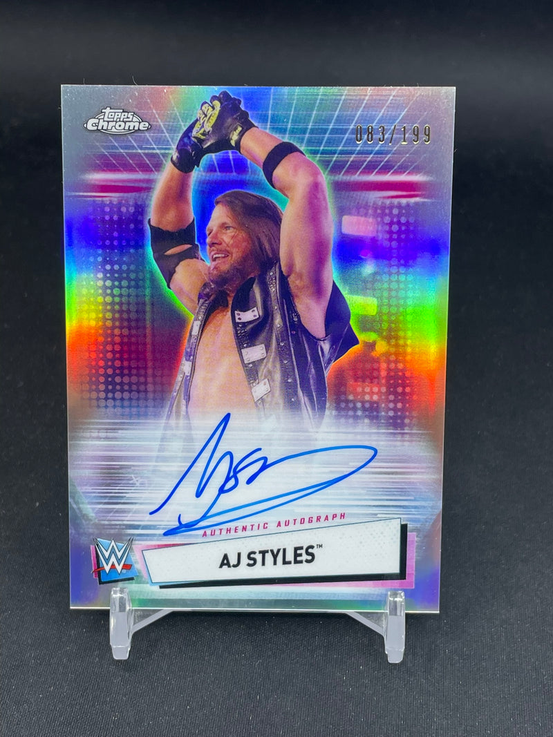 2021 TOPPS CHROME - ROSTER AUTOGRAPHS - AJ STYLES - #A-AJ - #'D/199 - AUTOGRAPH