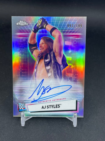 2021 TOPPS CHROME - ROSTER AUTOGRAPHS - AJ STYLES - #A-AJ - #'D/199 - AUTOGRAPH