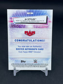 2021 TOPPS CHROME - ROSTER AUTOGRAPHS - AJ STYLES - #A-AJ - #'D/199 - AUTOGRAPH