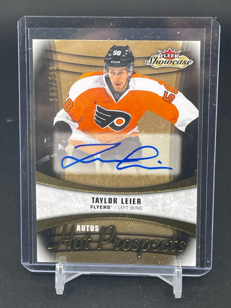 2015 FLEER SHOWCASE - HOT PROSPECTS AUTOS - T. LEIER - #135 - #'D/299 - AUTOGRAPH - RC
