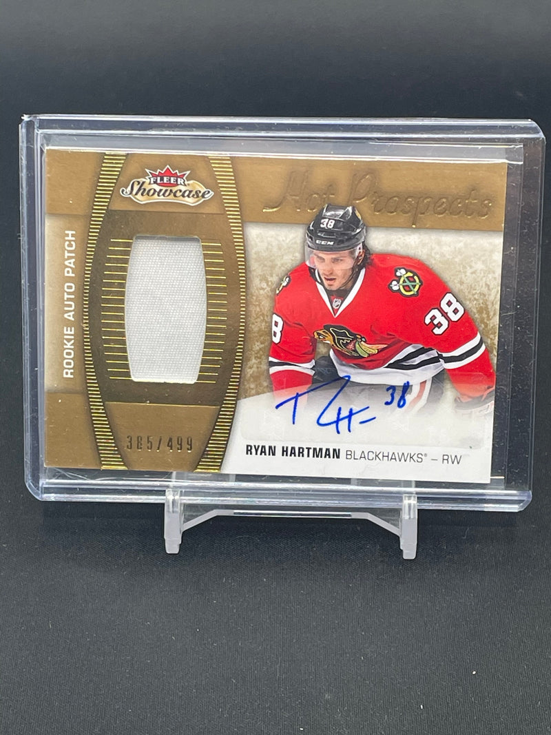 2015 FLEER SHOWCASE - HOT PROSPECTS ROOKIE AUTO PATCH - R. HARTMAN - #172 - #'D/499 - RELIC - AUTO - RC