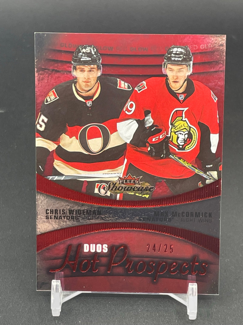 2015 FLEER SHOWCASE - HOT PROSPECTS DUOS - RED GLOW - C. WIDEMAN / M. MCCORMICK - #123 - #'D/25
