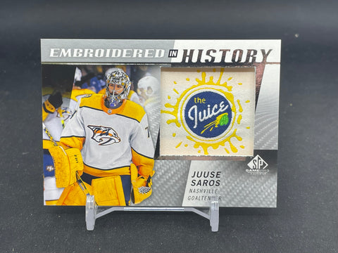 2021 UPPER DECK SP GAME USED - EMBROIDED IN HISTORY - J. SAROS - #33 - RELIC
