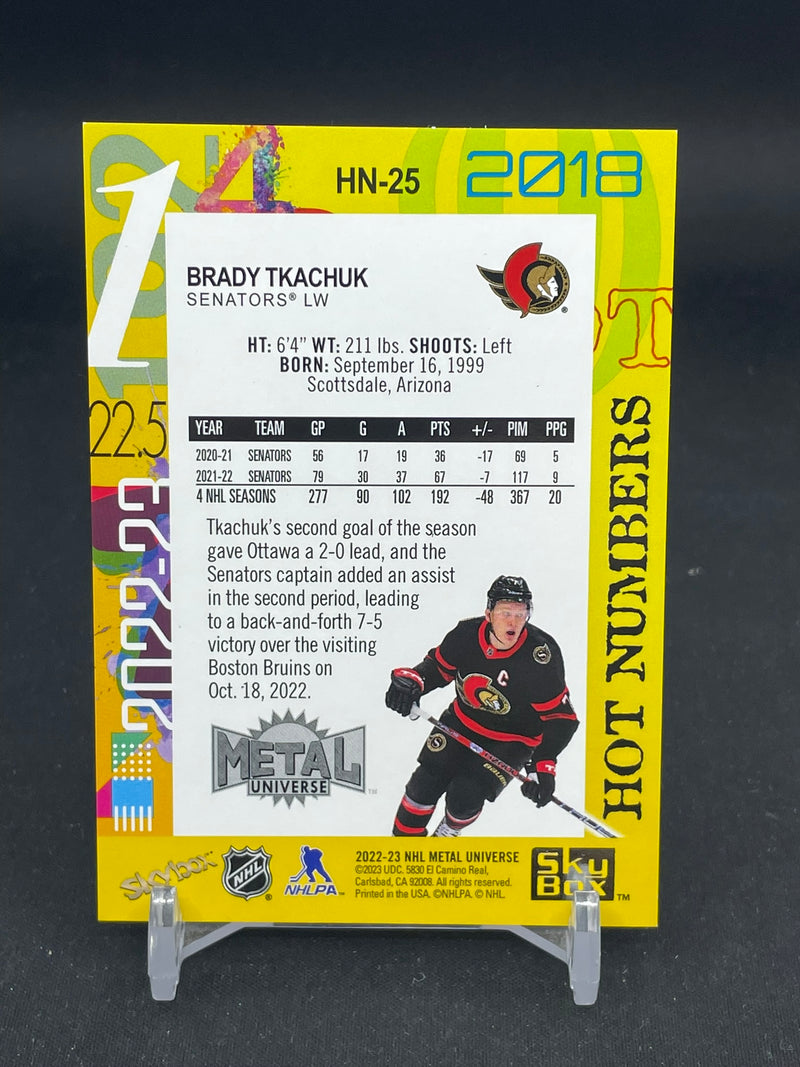 2022 UPPER DECK METAL UNIVERSE SKYBOX - HOT NUMBERS - B. TKACHUK -