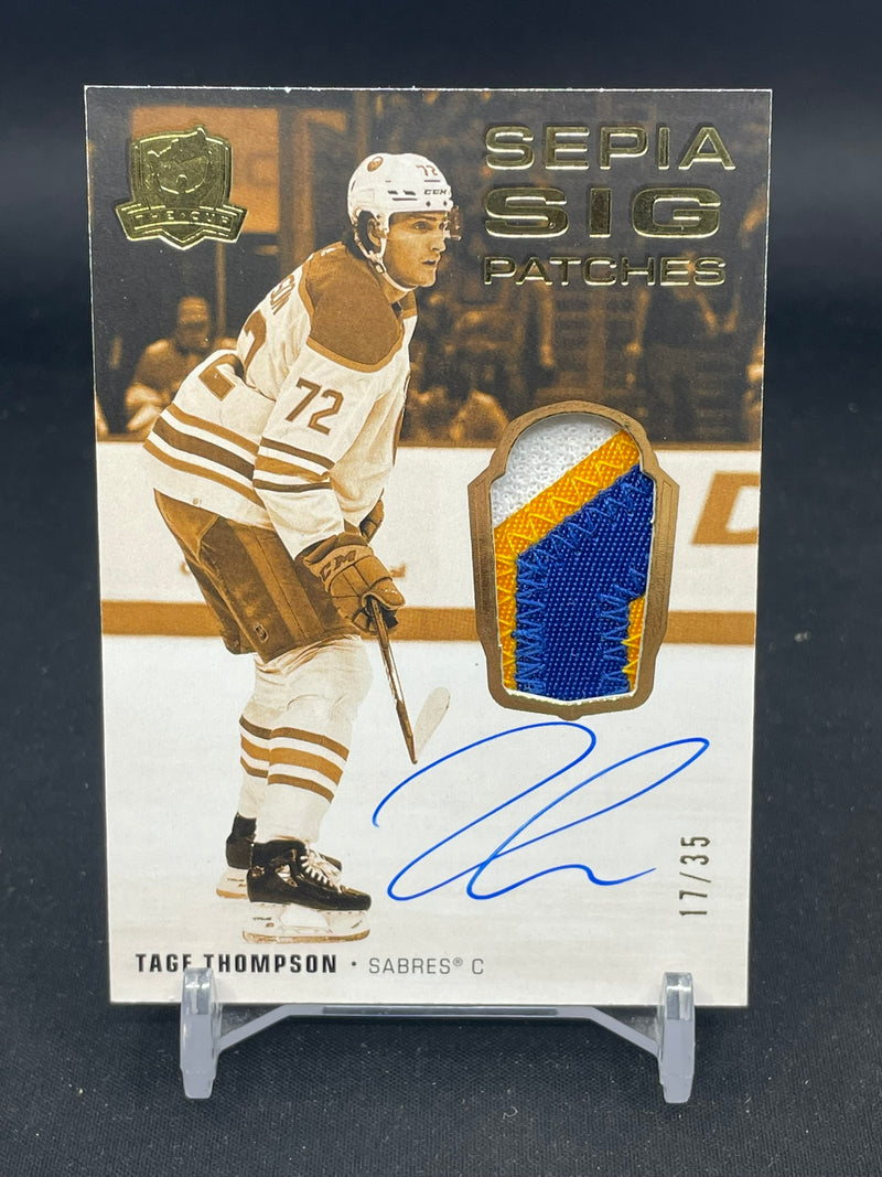 2022 UPPER DECK THE CUP - SEPIA SIG PATCHES - T. THOMPSON - #SSP-TT - #'D/35 - RELIC - AUTOGRAPH