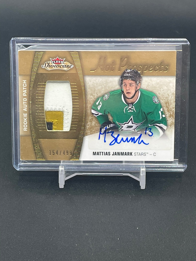 2015 FLEER SHOWCASE - HOT PROSPECTS ROOKIE AUTO PATCH - M. JANMARK - #145 - #'D/499 - RELIC - AUTO - RC