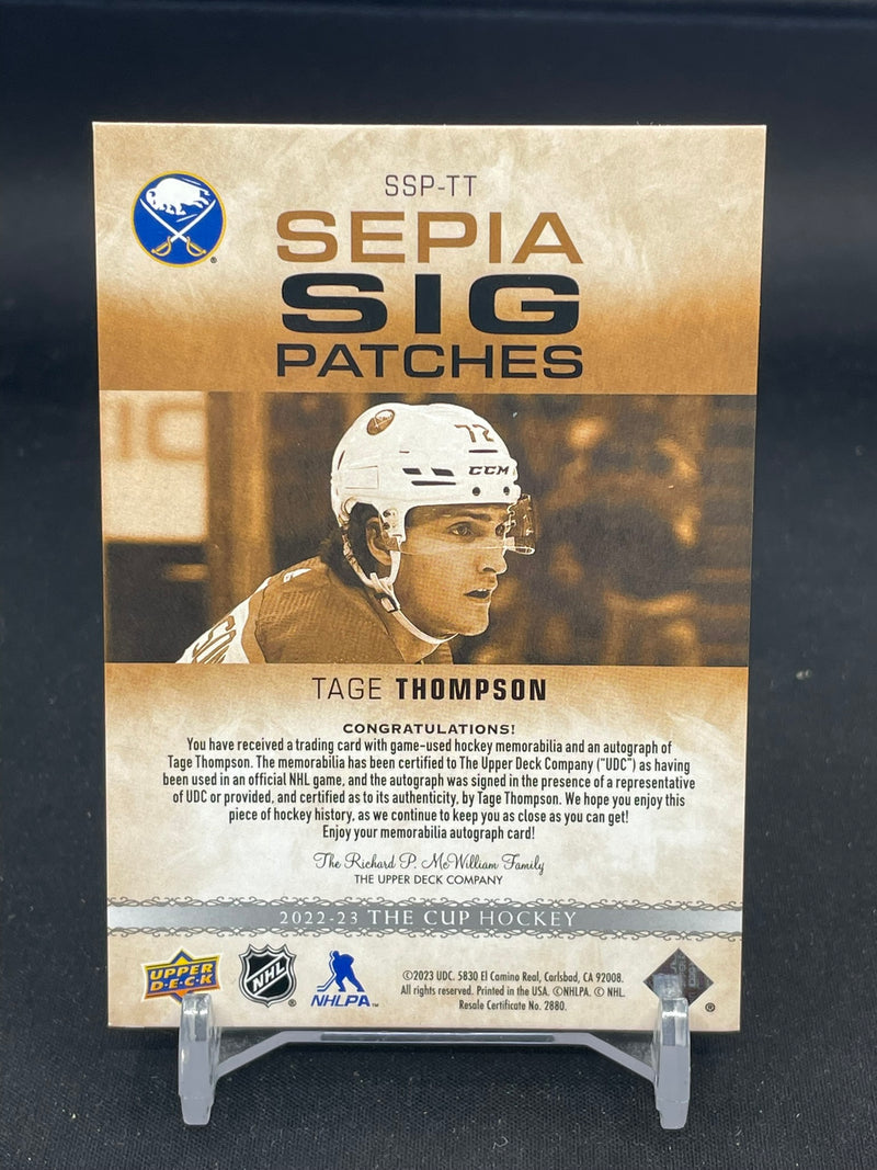 2022 UPPER DECK THE CUP - SEPIA SIG PATCHES - T. THOMPSON - #SSP-TT - #'D/35 - RELIC - AUTOGRAPH