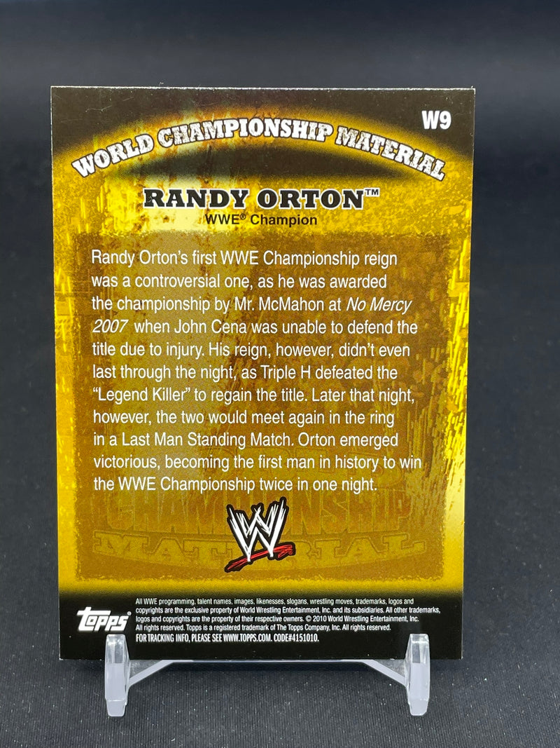2010 TOPPS WWE - WORLD CHAMPIONSHIP MATERIAL - RANDY ORTON -
