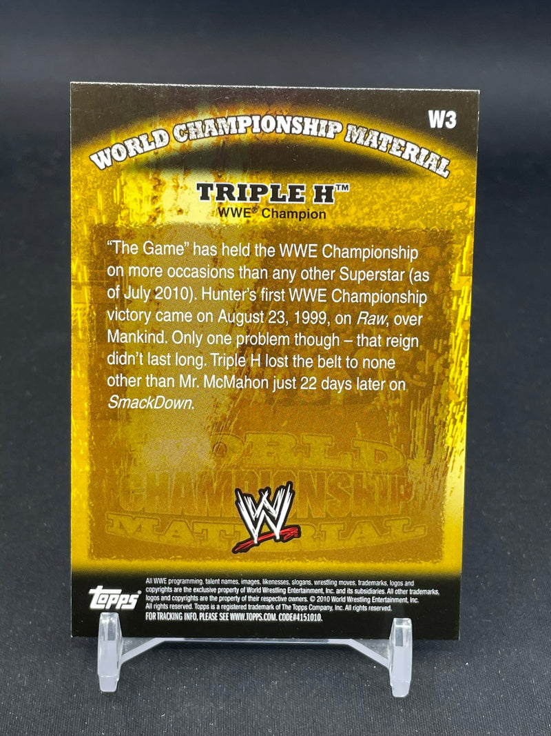 2010 TOPPS WWE - WORLD CHAMPIONSHIP MATERIAL - TRIPLE H -