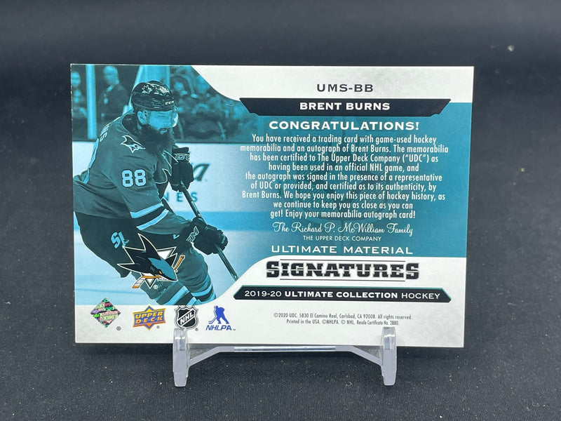 2019 UPPER DECK ULTIMATE - ULTIMATE MATERIAL SIGNATURES - B. BURNS - #UMS-BB - #'D/99 - RELIC - AUTOGRAPH