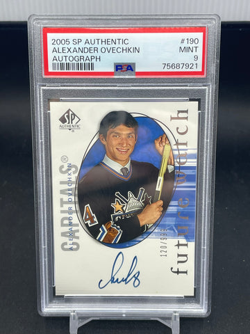 2005 UPPER DECK SP AUTHENTIC - FUTURE WATCH AUTO - A. OVECHKIN - #190 - #'D/999 - PSA 9 - AUTOGRAPH - RC