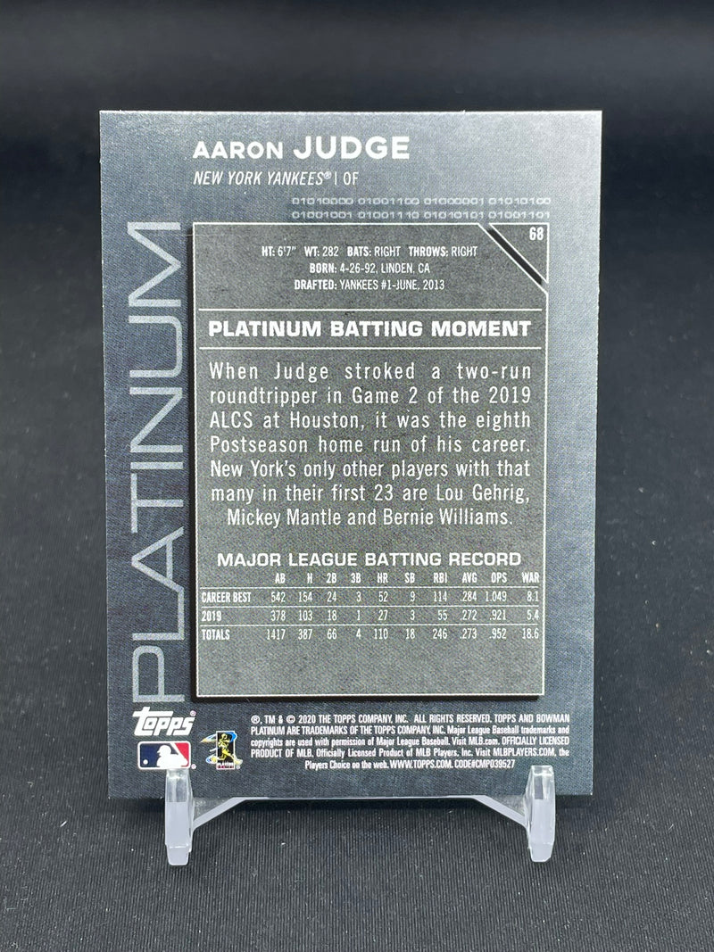 2020 TOPPS BOWMAN PLATINUM - SILVER ICE - A. JUDGE -