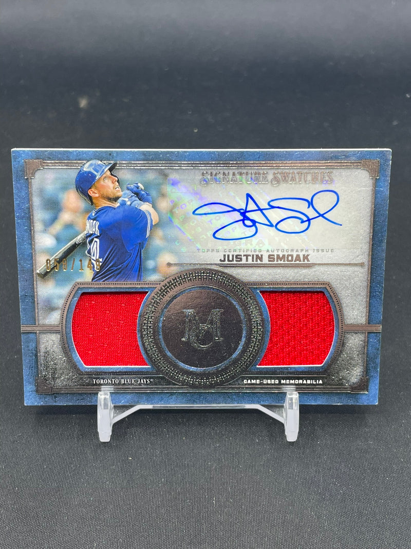 2019 TOPPS MUSEUM COLLECTION - SIGNATURE SWATCHES - J. SMOAK - #SSDA-JS - #'D/149 - DUAL RELIC - AUTOGRAPH