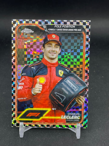 2024 TOPPS CHROME F1 - CHECKER FLAG REFRACTOR - C. LECLERC - #155