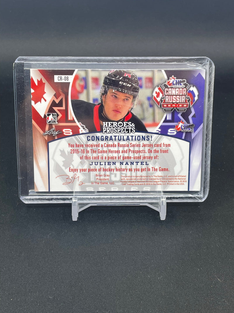 2015 LEAF IN THE GAME-USED HEROES & PROSPECTS - J. NANTEL - #CR-08 - #'D/45 - RELIC