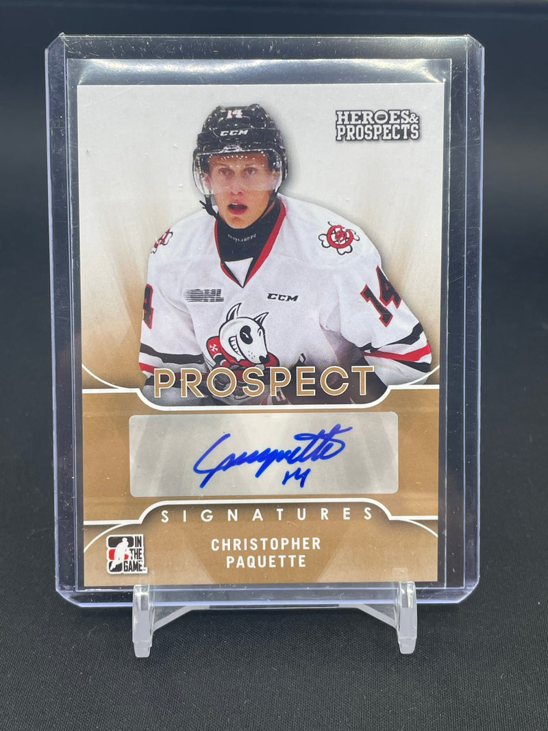 2015 LEAF IN THE GAME USED HEROES & PROSPECTS - C. PAQUETTE -