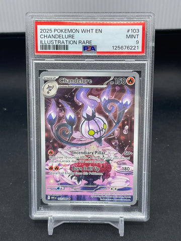 POKEMON - WHITE FLARE - CHANDELURE - ILLUSTRATION RARE - #103 - PSA 9
